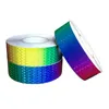 5 cm regenbogenfarbenes, schillerndes, reflektierendes PVC-Warnaufkleber-Klebeband für Auto und LKW