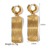 Strand Aço inoxidável PVD 18K Gold manchado de ouro colar de pendente de retangular à prova d'água para joias na moda atacadista da moda