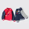 Jackor Baby Boys Jackets Spring Autumn Dinosaur Kids Baseball Jacket Coat Casual Boys Ytterkläder 1-4 år Barn Kläder 230817