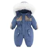 Rompers Winter Baby Clothes Kids Thick Warm Snowsuit Girl Boys Fleece Jumpsuit Children Clothing Snow Wear Outerwear Coats 230823