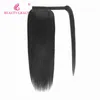 Synthetic Wigs Beauty Grace Straight Wrap Up Ponytail Human Hair Remy Hair Ponytails Clip in Hair For Women Natural Color x0823