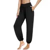 Women's Pants Women Harem High Waisted Lantern Yoga Joggers With Pockets Pajamas Casual Loose Daily Bottoms Leisure Bloomers