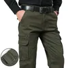 Herenbroeken Lading Casual katoen Multi -zakken Overalls Militair tactisch leger Straight Baggy Long Trousers Plus Maat 48