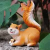 Garden Decorations Home Decoration Solar Resin Animal Ornaments Outdoor Courtyard Lawn Landscape Cute Squirrel Night Light Handmade Crafts