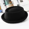 Weitkrempeln Hats Bucket Gemvie Classic 100% Wollwolle Schweinetorte Hut Fedora für Männer Frauen Herbst Winter gebogenes Kleid 230822