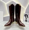 Dahope bottes concepteur en cuir véritable Cowboy marche spectacle botte femmes haut tendance qualité romaine goujon Martin bottes chaussures d'hiver