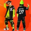 Bekleidungssets Kinder Performance Hip Hop Tanztanz Outfits Crop Tops Street tragen Frachthosen Mädchen Jungen Jazz Danz Kostüme Konzert 230823