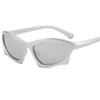 Güneş Gözlüğü Moda Punk Sports 2022 Lüks Tasarımcı Silver Mirror Y2K Güneş Gözlükleri Erkek Kadınlar Yarasa Dikdörtgen 2000S Eyewear257W