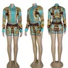 2023 Spring Two Piece Pants Women Designer Print Jacket and Shorts 2Pcs Set Outfits Ship233O