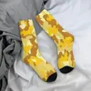 Chaussettes pour hommes Affiche jaune Camouflage Mâle Hommes Femmes Bas d'hiver Hip Hop