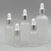 Toppkvalitet Frosted Glass Droper Bottles Essential Oil Droper Bottles Parfym Pipettflaskor Kosmetiska behållare för resor DIY