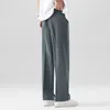 2023 nouveau pantalon de costume décontracté léger mince coréen hommes pantalon droit ample Semi-large pantalons de survêtement doux jambe large Long Baggy pantalonLF20230824.