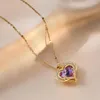 Chaînes Mode Simple Creative Blue Ocean Heart Collier Exquis Coloré Cristal Pendentif Haute Qualité Bijoux Cadeaux Pour Les Filles