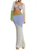 Robe de deux pièces Summer Knit Jupe longue Femmes Sexy Holiday Party Beach CoveUp Midi Taille basse Solide Moulante Maxi Slim jupe 230823