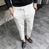 2022 Summer Fashion Mens Dark Green Abito Pantaloni Pure Occupazione Business Slimt vestito Office Trouserslf20230824.