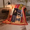 2023 Luxury Blankets Style Horse Pattern Blankets Brocade Palace Style Horse Spandex Double Layer Composite Blanket