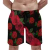 Men's Shorts Roses Print Board Leisure Oversize Beach Floral Abstract Pants