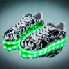 Sneakers 27 44 Led Slippers USB illuminated krasovki luminous sneaker glowing kids led shoe children with light Sole girl boy 230823