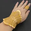 Bangle Arabische luxe goud vergulde armbandring Koper grote sieraden set voor vrouwen verstelbaar ontwerp mode bruiloft