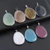 Pendant Necklaces Natural Stone Pendants Sliver Plated Big Water Drop Polished Striped Agate For Trendy Jewelry Making Diy Women Necklace
