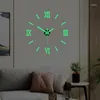 Wall Clocks Modern Clock Acrylic Diy Mute Simple Solid Color Glow-In-The-Dark Home Living Room Office Decroation