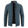 Erkek kazakları kaliteli erkekler kış daha kalın sıcak hırka kapşonlu ince fiit rahat sweatercoats ceketler 4xl