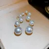 Boucles d'oreilles Imitation perle pour femmes, Clip d'oreille de tempérament tendance, bijoux de fête de mariage romantique, accessoires féminins