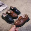 Flat Those Детская кожаная обувь для мальчиков в британском стиле оксфордс винтажные шнурки детские квартиры для школьной вечеринки Формальная свадьба 26-36 Новый L0825