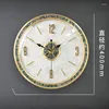 Wall Clocks Modern Light Luxury Shell Pure Brass Watch Simple Living Room Creative Household Decoration Silent Time Clock