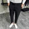 2022 Summer Fashion Mens Dark Green Abito Pantaloni Pure Occupazione Business Slimt vestito Office Trouserslf20230824.