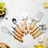 Herramientas de mango de madera 9 tipos de funciones Utensilios Gadgets de cocina Set Cortador Separador Abridor Accesorios de cocina Herramientas de cocina HKD230810