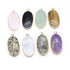 Charms 2Pcs Random Small Pendant Natural Stone Oval For Jewelry Making DIY Necklace Bracelet Earrings Accessory