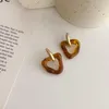 Boucles d'oreilles pendantes en résine pour femmes, Vintage français, Triangle tendance, ambre irrégulier, mode géométrique, boucles d'oreilles, bijoux cadeau