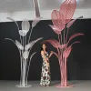 Upscale Wedding Decoration Wrought Iron Banana Tree Leaf Road Guide Party Stage Scene Site Layout Ornament Window Supplies LL