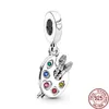 925 Silver Fit Pandora Charm Nowa artysta Palett STETOSCOPE I AIRCRAND GLOBE PEAD Dangle Fashion Charms