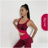 Roupa de ioga Padrão sexy de cobra pêssego roupas de quadril femininas esportes de sutiã de sutiã de terno sem costura Drop Drop Outdoors Fitness Supplies Dhbl2