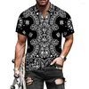 Camisas casuais masculinas Padrão vintage Impressão étnica de manga curta/longa de manga longa Tops de peito de peito Hip Hop Party Party PROM Cardigan