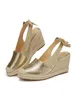 Sandales à talons compensés pour femmes mode bout fermé pansement Espadrille plate-forme élégant Slingback chaussures d'été TDL-J26GD 230807