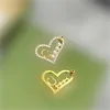 luxury G Letter 18K Gold Heart Hoop Earrings Classic Titanium Steel Designer Jewelry Fashion Woman Stud Earrings CHD2308247 superka