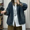 Kadın Ceketleri Denim Kadın Ceket 2023 Sonbahar Bahar İnce Uzun Kollu Kore Moda Gevşek Lady Yoyikamomo