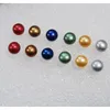 Stud Earrings 6 Pairs Colors 7-8mm Genuine Akoya Cultured Pearl Silver