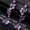 Boucles d'oreilles pendantes Vintage violet cristal Zircon goutte pour femmes surdimensionné longue déclaration géométrique bijoux de mariage de mariée