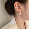 Dangle Earrings Korean Gold Color Pearl For Women Fashion Elegant Design Back Hanging Hoops Wedding Jewelry 2023 Trend