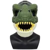Party Masks 3D Dinosaur Mask Lifelike Raptor Dino Moving Jaw Dinosaur Mask High Quality PVC Headwear Halloween Children Toy Carnival Gift 230823