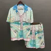 Survêtements pour hommes 2023 Hip Hop Casual Beach Holiday Costume à manches courtes Chemise hawaïenne Streetwear Chemises à motifs Hommes Survêtement Set 230823
