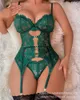 Sexy Set Hart Decor Kanten Kousenband Bustier Vrouwen Ondergoed Lingerie Kleding Pak Sissy Mode Casual Zomer Lente 230824