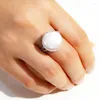 Кластерные кольца барокко монетное кольцо натуральное пресноводное жемчужина 17 мм бело -фиолетовое плоское серебро регулируемое щит женщин