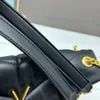 Дизайнер высшего качества Loulou Puffer Clutch Sags Sags роскошные сумки подлинные кожаные черные мешки с поперечным телом жены мужчины клапают сумочка золотой цепочки.