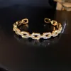 Bangle Real Gold Ploated Zirkoon Chain Open Bracelet Dongdaemun Super Flash Temperament hoogwaardige sense mode sieraden