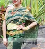 Roupas étnicas Tailândia Tradicional Shawl Green Shawl Importado de tecido sem mangas roupas de água para respingos de água
